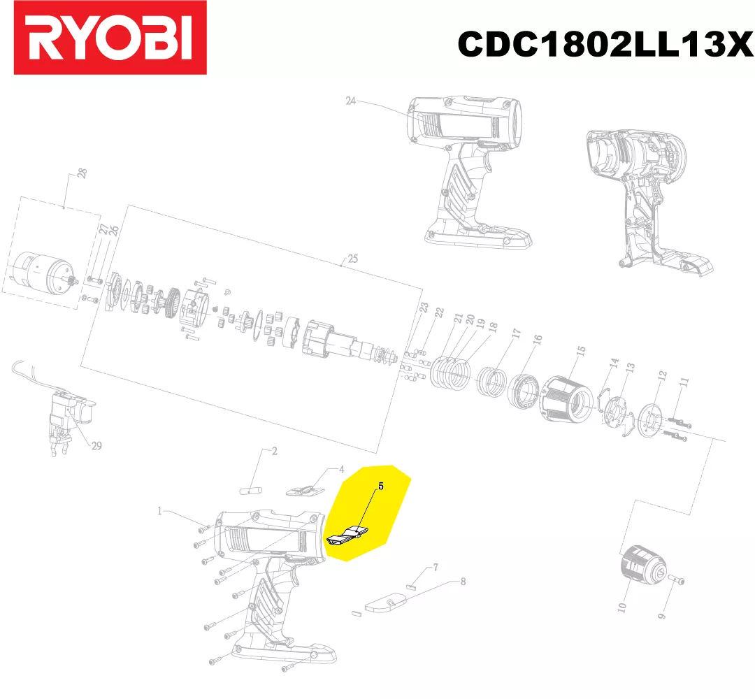 curseur inverseur réf. 5131019469 Ryobi